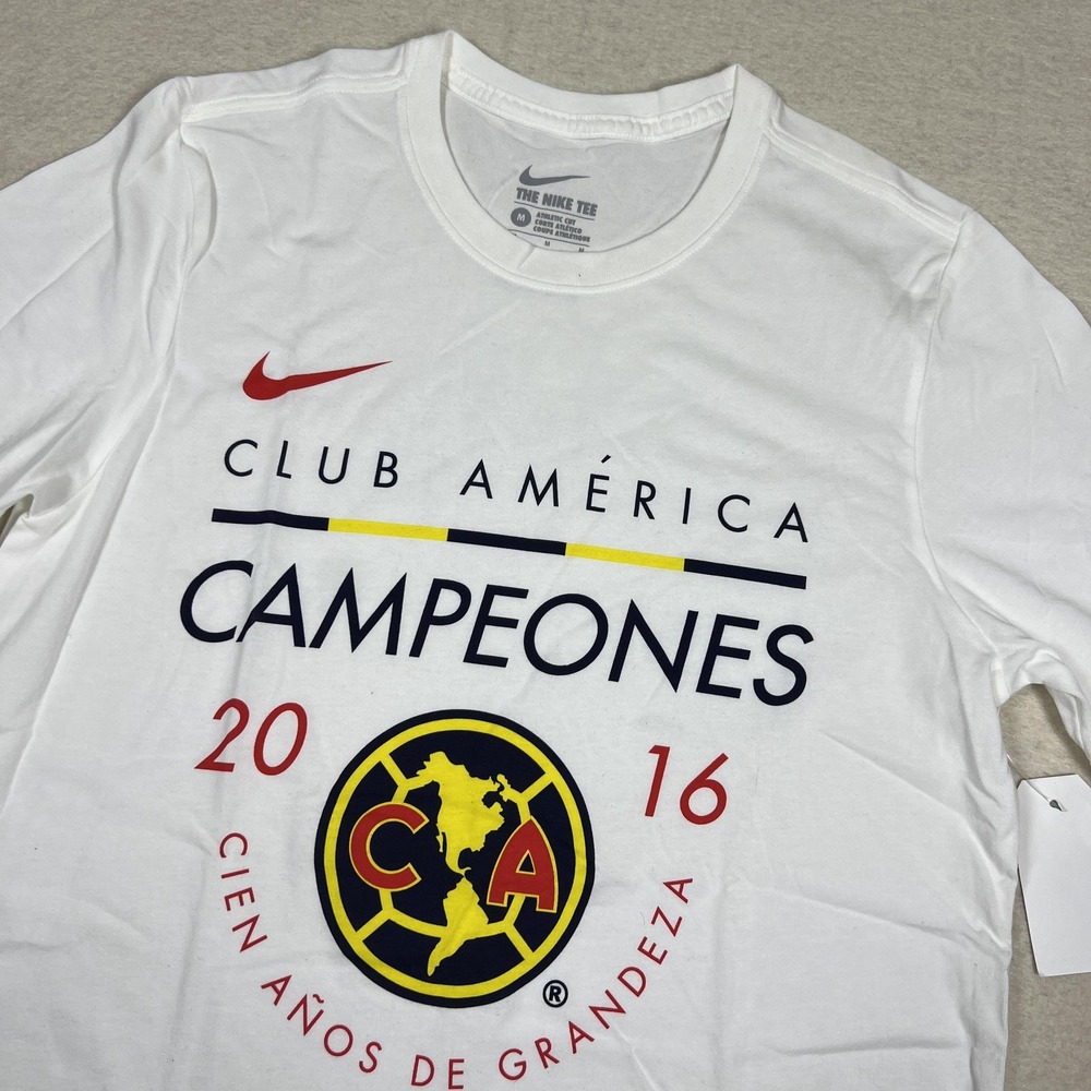 Nike‎ Club America Shirt Mens Medium White Soccer Campeones 2016 Dri Fit